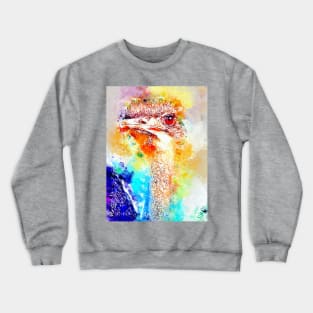 Watercolor Ostrich Crewneck Sweatshirt